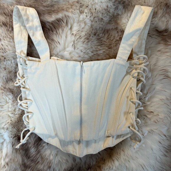 Danielle Guizio Classic Fitted Corset Vanilla Ice  Side Closure S - Picture 4 of 12